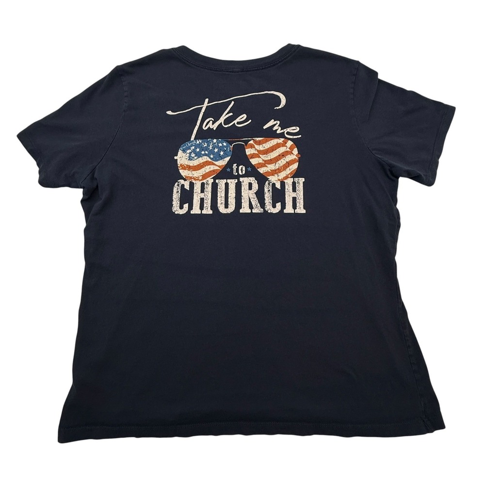 Eric Church T-Shirt Mens XL Black Take Me To Church Country Music Merch Cotton